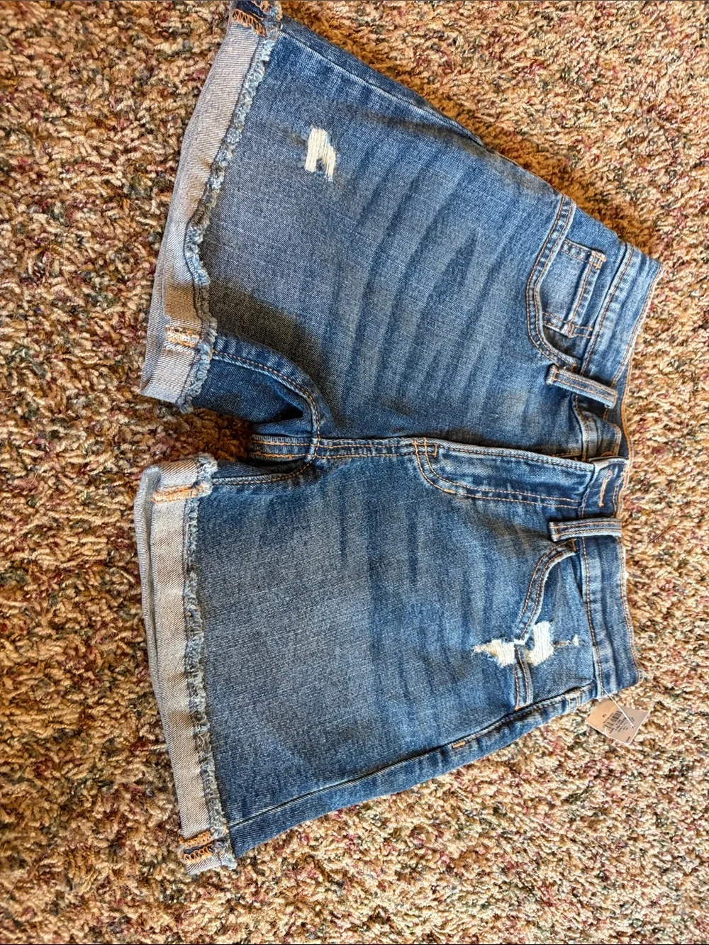 Old Navy Girls Medium Blue Distressed Denim Shorts